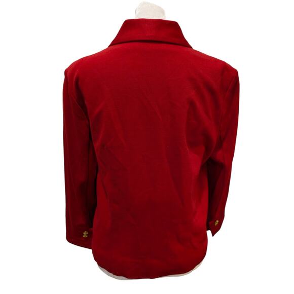 CAbi Beau Bow Gold Button Lined Red Blazer Size 10 - Picture 4 of 13